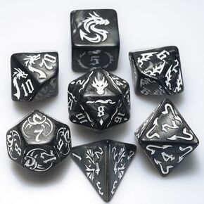 dice Set for Dungeon and Dragons D&D MTG 7-Die RPG Polyhedral Dice，D20 D12 D10 D8 D6 D4 D% (Purple)