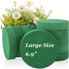 MIVIDE 10 Pack 6.88" Round Floral Foam Blocks, DIY Flower Arrangement Kit, Wet Dry Flower Foam Blocks for Artificial Flowers Arrangements, Wedding, Florist Supplies