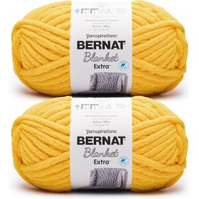 Bernat Blanket Extra - 2 Pack of 97 Yards/10.5 oz School Bus Yellow 100% Polyester Yarn