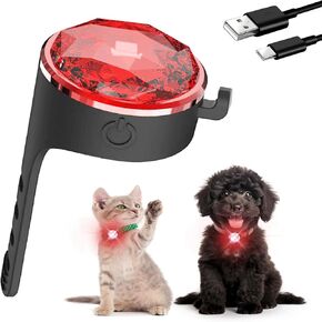 Dog Collar Lights for Nighttime Clip on, 3 Modes Dog Light Rechargeable, 100% Waterproof Light for Dog Collar to See Dogs at Night. Pet Collr Accessories, Namely Safety Lights(Red).