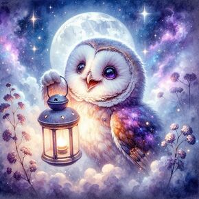 Lophomie Owl Diamond Art Kits for Adults DIY Moon Diamond Painting for Beginners Gem Art 5D Full Drill Gem Painting for Home Wall Decor Gift 14×14 inch.