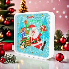 DIY Diamond Art Kits for Adults Santa Claus Wall Clock for Home Decor & Gift, Diamond Painting Clocks Fun Crafting Hobby for Women - 8.7x8.7 Inches