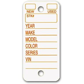 Poly Tag Plastic Key Tags with Rings and Marker - White - 250 per Box