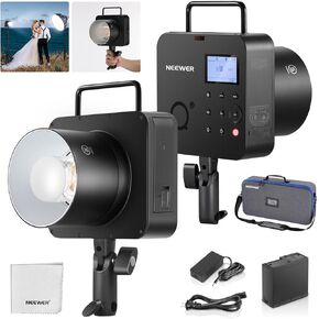 NEEWER Q4 400Ws 2.4G TTL Studio Flash [New Look] 1/8000 HSS 2800mAh Battery Powered Outdoor Strobe Photography Monolight with Carrying Bag, 30W Modeling Lamp/400 Full Power Flash/0.01-1.2s Recycling