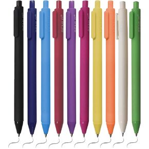 BEMLP Retractable Gel Pens Black Ink Pens 0.5mm Press Pen Quick Drying Fine Point Smooth Writing Pen Ballpoint Pens for Note Taking Journaling Japanese Pens Office School Supplies,Pack of 10 Pieces