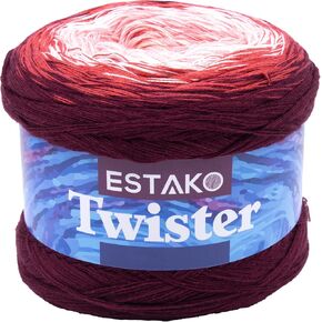 Estako Twister 55% Cotton 45% Acrylic Multicolor Cake Yarn, Fingering Weight #1 for Crochet and Knitting 8.8 Oz (250gr) / 1093 Yds (1000m) (4301)