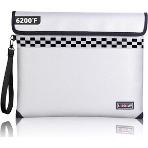 Upgraded Fireproof Document Bag - with 6200°F Heat Insulated, Fireproof Money Bag for Cashwith Fireproof Zipper, 9 Layers of Functional Materials, Water Fire Proof Bag Fireproof Bag (Silver, 13"x11")