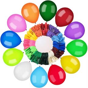 100 Balloons Assorted Color 12 Inches Rainbow Latex Balloons, 12 Bright Color Party Balloons