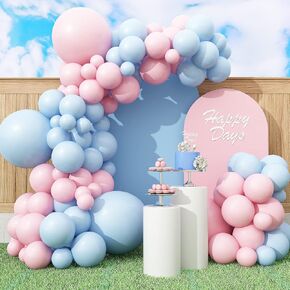 Blue Pink Balloon Arch Kit, 100PCS Pink Blue Garland Kit for Gender Reveal, Birthday Party Balloons mit 18" 12" Latex Balloons, Decoration for Boy Girl Baby Shower, Engagement, Bridal, Anniversary