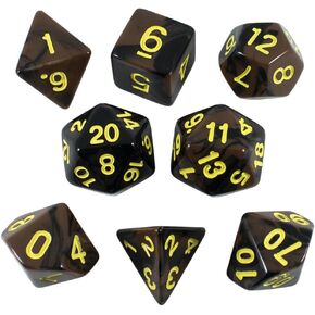 Black and Brown Dice - RPG DND Set - 'Werewolf'