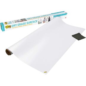 Post-it Dry Erase Whiteboard Film Surface for Walls, Doors, Tables, 8 ft x 4 ft Roll (DEF8X4A), Blue (Pack of 6)