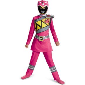 Pink Power Rangers Costume for Kids, Official Licensed Pink Ranger Dino Charge Classic Power Ranger Suit with Mask for Girls