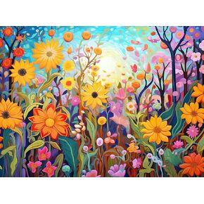 Cross & Glory - City Garden Rainbow Retreat - 1000 Piece Jigsaw Puzzle for Adults | Whimsical Flower Garden Cityscape | Vibrant Colors | Ideal for Puzzle Enthusiasts and Nature Lovers | Flower Puzzle