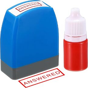 PATIKIL Entered Stamp Self Inking, Red Ink Office Stamp, Blue