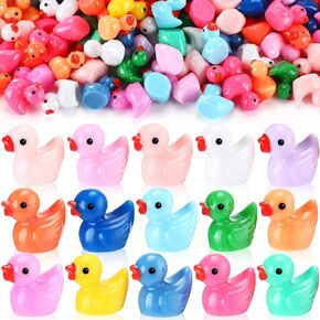 600 Pieces Tiny Garden Ducks Mini Resin Ducks Bulk for Dollhouse Craft Ornament Handmade Charms Potted Plants Decoration,15 Colors