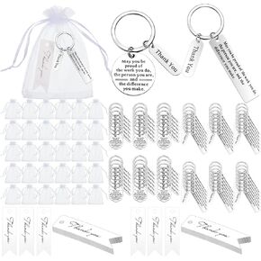 Yinkin 150 Pcs Christmas Employee Thank You Gifts Bulk Appreciation Gift Keychain for Coworker Staff Office Team