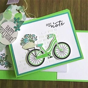 for Bicycle Flower Clear Stamp and Dies Set Die Cuts Metal Cutting Die for Scrapbooking Card Making Die-Cutting and Embossing Card Making Accessories Scrapbooking Die-Cuts (4.8x4inch)