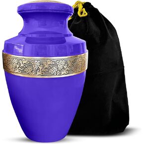 Urn for Ashes Adults Male and Female, Beautiful Cremation Urns for Human Ashes, Sturdy & Protective Aluminum, Urns for Human Ashes Adult Man, 200 lbs Capacity, Blue