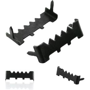 100PCS Sawtooth Picture Hangers with Nails Sawtooth Shape Picture Hooks 0.31 x 0.98 inches Double Sided Seamless Sawtooth Picture Frame Hooks for Decorative Paintings Black