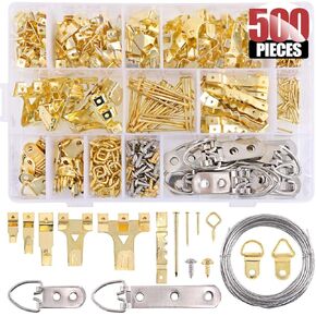 Hilitchi Picture Hangers, 160-Pcs Professional Frame Hanging Picture Hanging Kit Hanger - Heavy Frame Hooks for Wall Mounting Holds 5-100 lbs