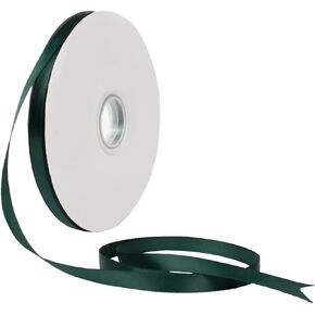 100 Yards 3/8 Inch Forest Green Solid Satin Ribbon Single Face Polyester Ribbons for Gift Wrapping Hair Bows Floral DIY Craft Party Favor Wreath