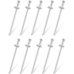 Fit for GM NOS Dash Rosette Rivets Stainless Steel, Fit for Ford Chrysler AMC VIN Door TAG White 10Packs