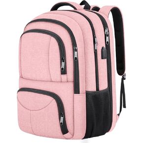Large Backpack for Women, Extra Large Travel Laptop Backpack, Big Backpack TSA Friendly Airline Approved 17 Inch Laptop, Anti Theft Work Computer Backpack Gifts for Women, Pink