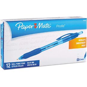 Paper Mate 89466 Profile Retractable Ballpoint Pens, Blue, 1-Pack, Case of 12 Pens