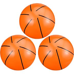 Inflatable Basketball 12 Inch 3 Pieces Ball for Sports Themed Basketball Party Decorations and Favors Outdoor Birthday Hoop Games Toy Pool Basketball Summer Swimming Water Basketball(Classic)