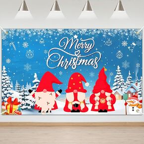 Merry Christmas Backdrop 6x4 ft Gnome Christmas Banner Snow Christmas Party Decorations Christmas Background Christmas Backdrop for Photography Christmas Banner