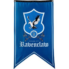 Conquest Journals Harry Potter Ravenclaw Crest Banner, 30'' x 50'' Extra Large Flag, 300D Oxford Cloth, Banners for Birthday Parties, Party Supplies, Dorm Decorations, Wall Decor, Officially Licensed Wizarding World Merchandise
