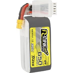 TATTU 6S LiPo Battery 650mAh 22.2V 95C Lipo Battery with XT30 Plug for Multi Rotor FPV from Size 90 to 180 Torrent 110 Lizard 95