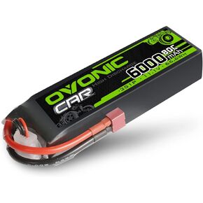 OVONIC 11.1V Lipo Battery 3S 80C 6000mAh Hard Case Battery with Deans T Connector Plug for RC 1/8 1/10 Scale Vehicles Car Trucks Boats