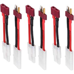 3 Pairs Tamiya Style Connector to T Style Plug Cable Adapter Connector for RC ESC Speed Controller Lipo/NiMH Battery Charging