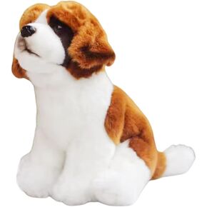 FRANKIEZHOU Saint Bernard Realistic Dog Stuffed Animal-Sitting Brown,Puppy Plush Toy, Dog Stuffed Animal,Soft and Durable, Toy for Boy,Girl Toys,Gifts for Kids, Pillow Gift,Home Decor,Hugging Toy