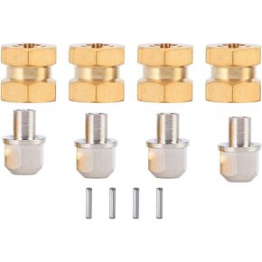 Alomejor RC Car Combiner 4pcs Brass RC Car 12mm Hex Wheel Hub Drive Adaptor for 1/10 RC Crawler Car 12mm/15mm/17mm