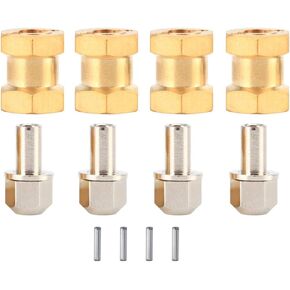 Alomejor RC Car Combiner 4pcs Brass RC Car 12mm Hex Wheel Hub Drive Adaptor for 1/10 RC Crawler Car 12mm/15mm/17mm