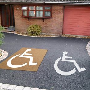 Handicap Parking Stencil 36 x 36 Inch, Easy to Use Cardboard Line Stencil, Foldable & Reusable, Ideal for Parking Lot Asphalt & Concrete Pavement, Spray Paint Friendly (Handicap-Stencil)