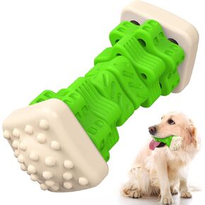 Dog Toys for Aggressive Chewers Indestructible Dog Toys, Tough Dog Chew Toys, Interactive Dog Toys Dog Puzzle Toys Rubber Dog Enrichment Toys Gift (Green, L)