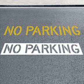 Silicone No Parking Stencil, 11.8" Parking Lot Stencil Reusable Foldable Curbs Painting Stencil Template, Pavement Marking Stencils for Asphalt Concrete Signs, 16"x89"