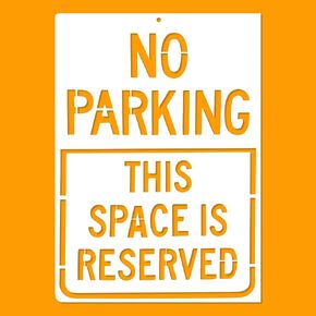 Parking Sign Stencil Template, 28x8 Inch Large Reserved Reusable Stencil for Painting Parking Lots, Streets, Driveways, Curb, Parking