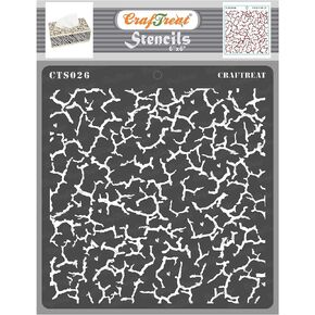 CrafTreat Reusable Crackle Stencil for Crafts Vintage - Crackle - Size: 6X6 Inches - Crackle Texture Stencil for Furniture Painting - Texture Pattern Stencil for Painting on Concrete, Canvas