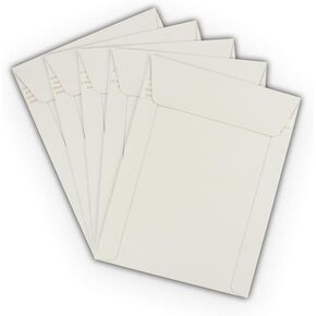 100 EcoSwift 6 x 8 CD/DVD Photo Mailers Keep Flats White Cardboard Self Seal Envelopes 6x8