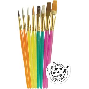 Chenille Kraft Creativity Street Round and Flat Brush Assortment, 8 Pack (AC5133), Assorted,translucent