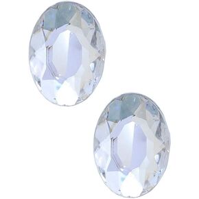 CLASSE 30×40mm Flat Back Oval Acrylic Cabochons Rhinestones Plastic Gems Gemstones for Crafts Costume Embelishments DIY Card Jewelry Making Cosplay Jewels 4 Pieces Clear