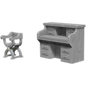 WizKids Deep Cuts Unpainted Miniatures Terrain: Wave 5: Desk & Chair