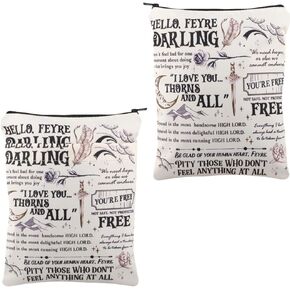 LQRI ACOTAR Fan Book Sleeve Court of Thorns and Roses Gifts Hello Feyre Darling Book Pouch SJM Merch for Book Lovers Gift (Hello Feyre Book Sleeve)
