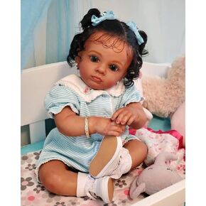 Angelbaby 24" Lifelike African American Reborn Toddler Doll, Cute Realistic Newborn Silicone Gift Toy