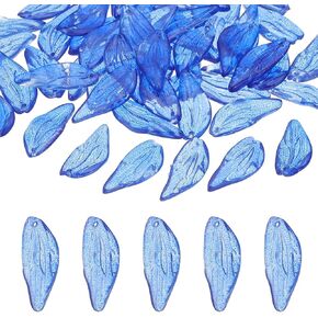 PATIKIL Leaves Beads, Crystal Leaves Beads Translucent Czech Glass Beads Spacer Bead for DIY Jewelry Making Bracelets Necklaces
