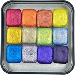 IUILE Handmade Watercolor Paints - Mica Q21-2 Quarter Pan Set (21 colors)